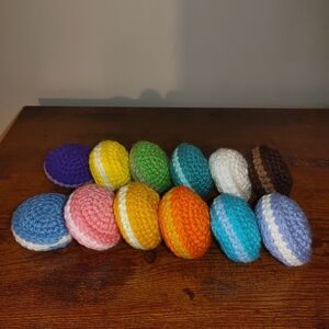 Macarons Toys Handmade Amigurumi One Dozen Set Of 12 Multicolor Crochet